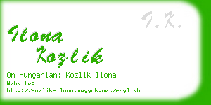 ilona kozlik business card